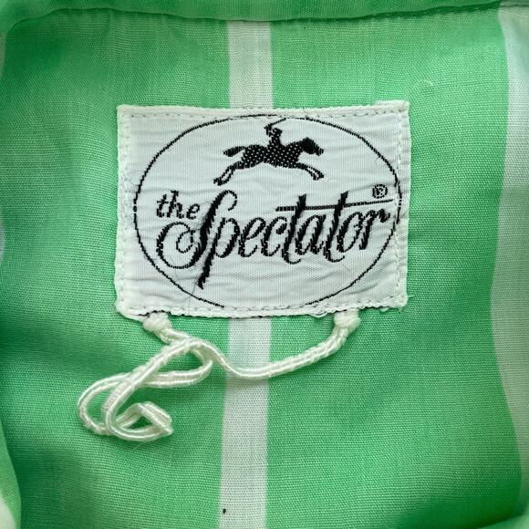 Vintage 60s Mod Neon Green Striped Tuxedo Dress / The Spectator / Sz M / Retro - Picture 8 of 8